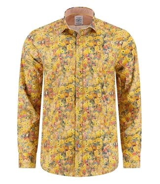 A FISH NAMED FRED Modern Fit Klimt Yellow Flower Shirt