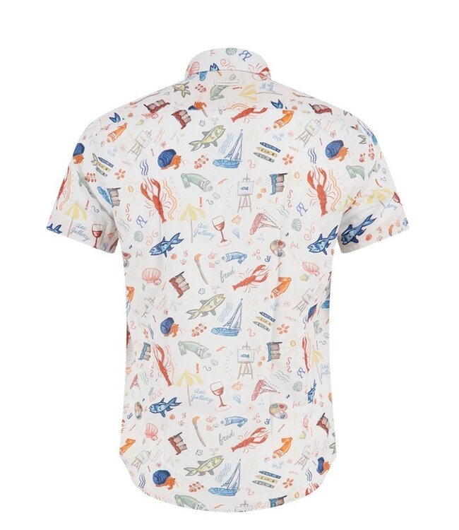 Modern Fit Multicolor Doodle Shirt
