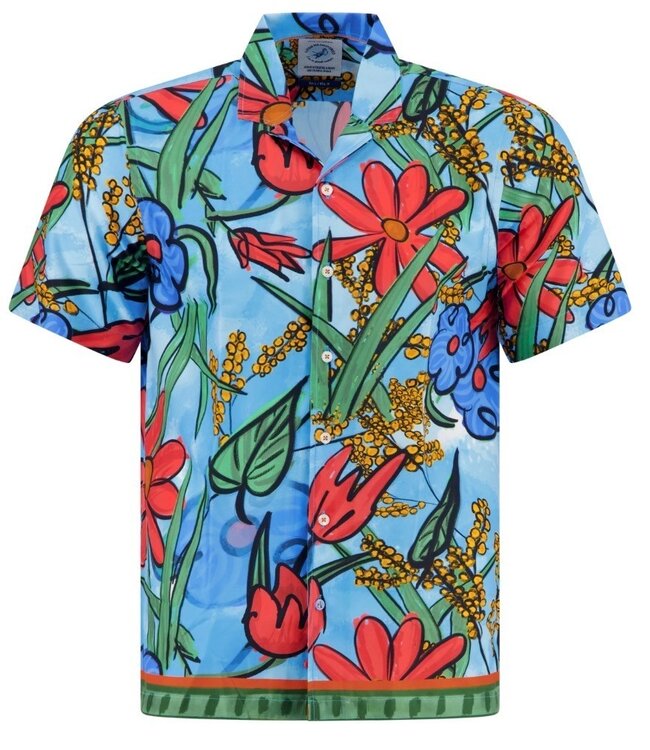 Modern Fit Flower Canvas Shirt