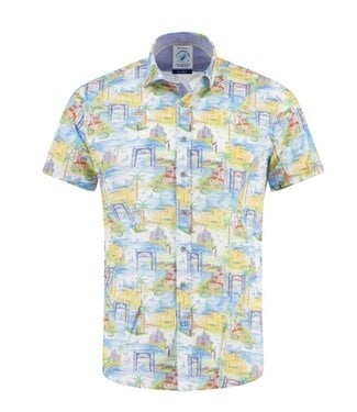 A FISH NAMED FRED Modern Fit Multi Color Island Shirt