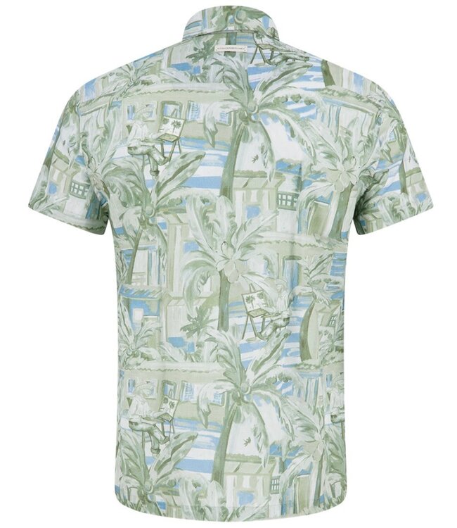 Modern Fit Green Tropical Shirt