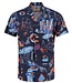 A FISH NAMED FRED Modern Fit Navy Cubist Shirt