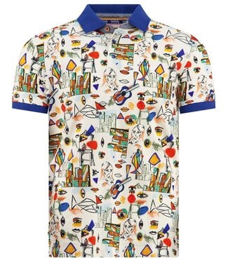 A FISH NAMED FRED Multicolor Cubist Polo