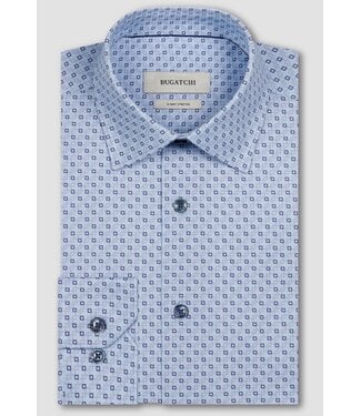 BUGATCHI Modern Fit Orchid Blue Print Shirt