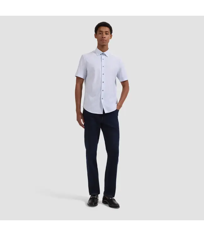 Modern Fit Air Blue Printed Shirt