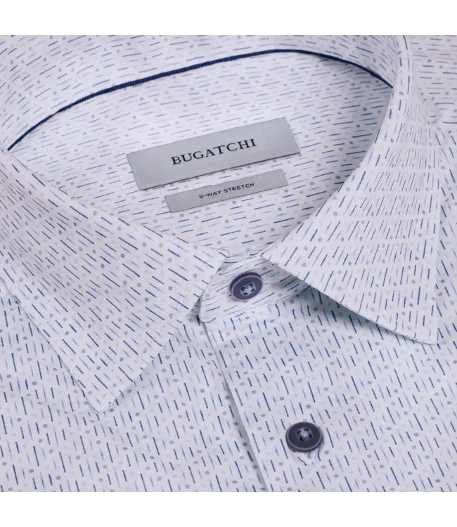 Modern Fit Air Blue Printed Shirt