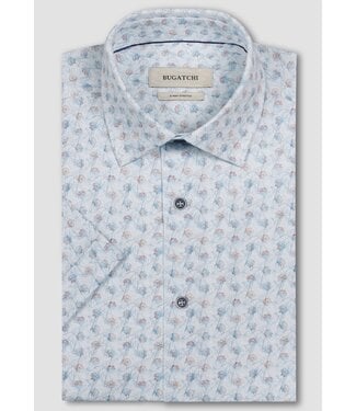 BUGATCHI Modern Fit Vista Blue Floral Shirt