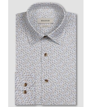 BUGATCHI Modern Fit Caramel Sailboat Shirt