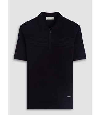 BUGATCHI Black Zippered Polo Sweater