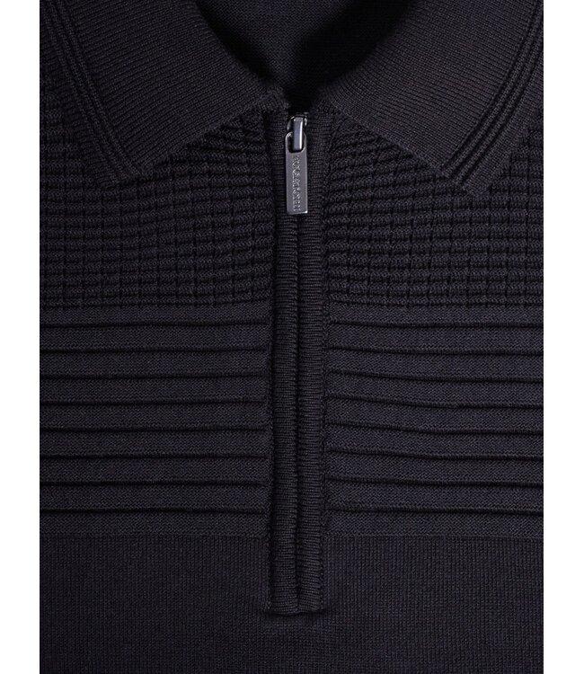 Black Zippered Polo Sweater