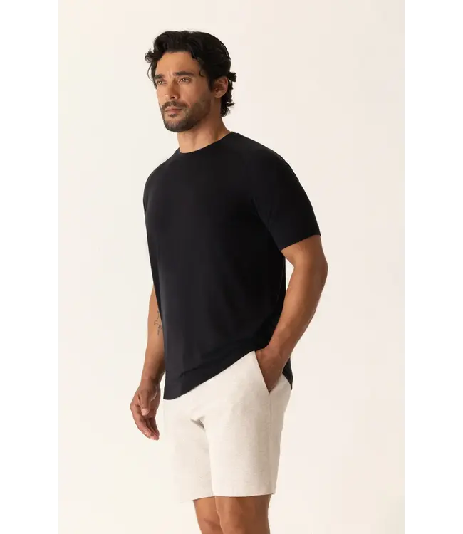 Black Raglan Scallop T-Shirt