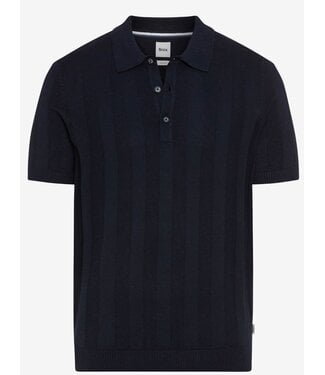 BRAX Navy Self Striped Polo