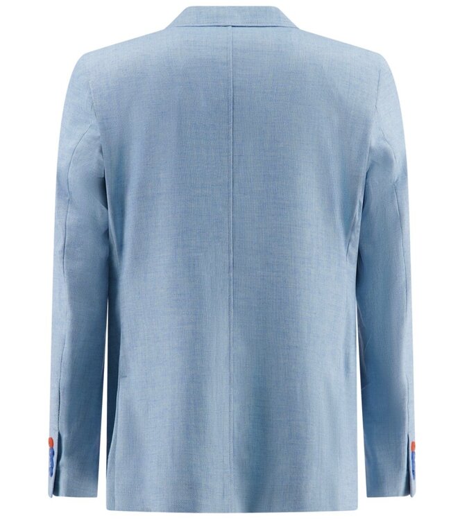 Slim Fit Aqua Blue Linen Look Blazer