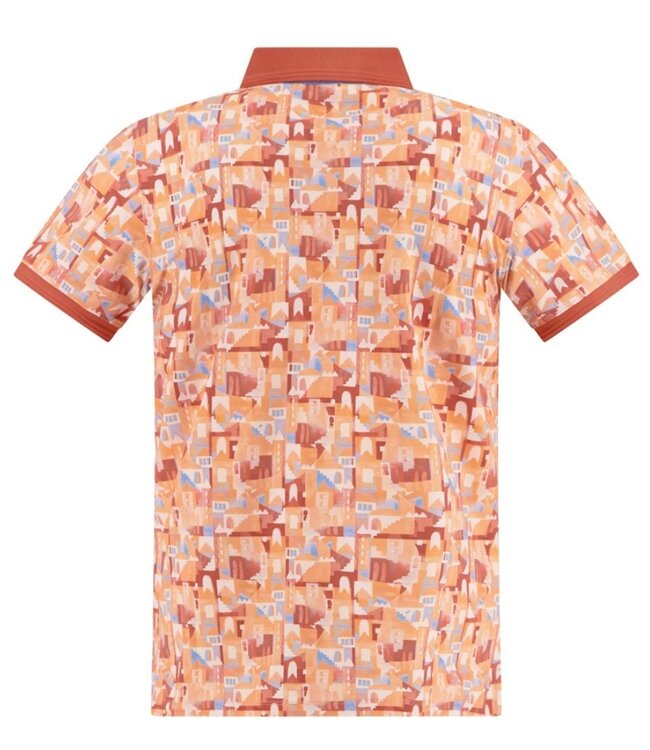 Peach City Abstract Polo