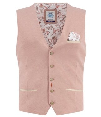 A FISH NAMED FRED Slim Fit Pink Pique Vest