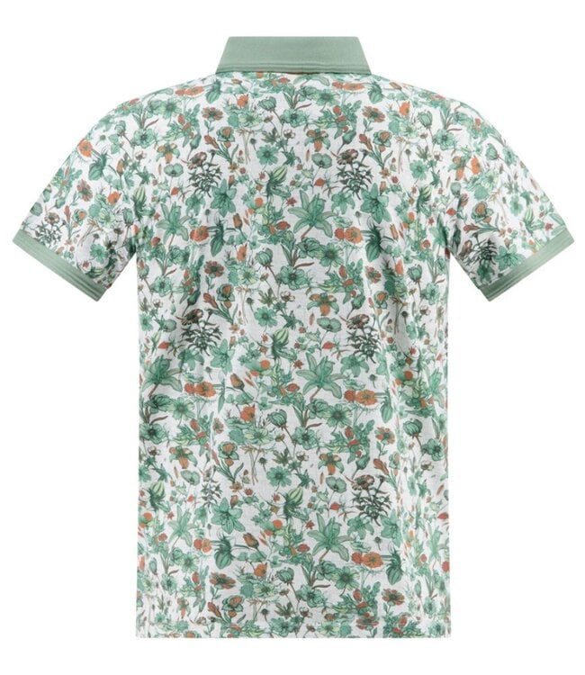 Olive Green Floral Polo