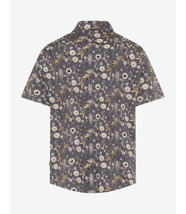 Modern Fit Denim Blue Floral Print Shirt