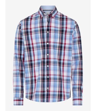 BRAX Modern Fit Blue Burgundy Plaid Shirt