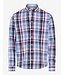 Modern Fit Blue Burgundy Plaid Shirt