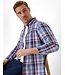 Modern Fit Blue Burgundy Plaid Shirt