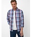 Modern Fit Blue Burgundy Plaid Shirt
