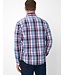 Modern Fit Blue Burgundy Plaid Shirt