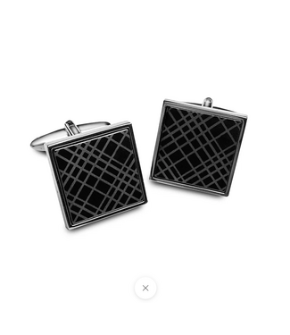 DION Square Rhodium  Cufflinks