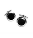 DION Round Black Insert Cufflinks