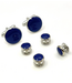 WEBER Rhodium with Blue Cufflinks & Stud Set