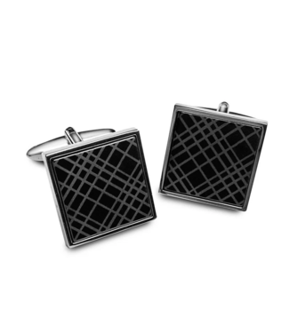 DION Square Rhodium  Cufflinks