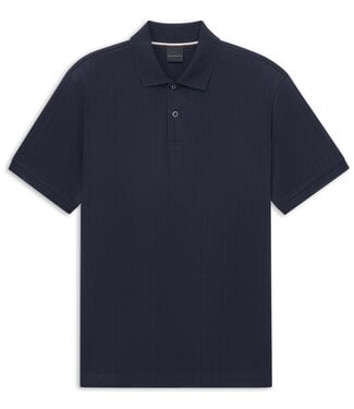 BUGATTI Navy Self Striped Polo
