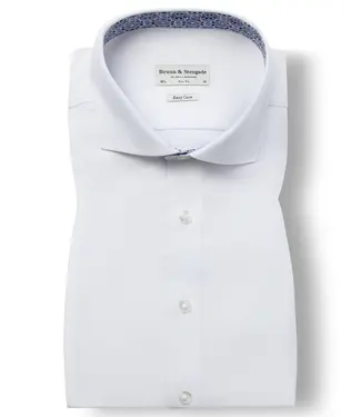 BRUUN & STENGADE Slim Fit White Oxford Albin Shirt