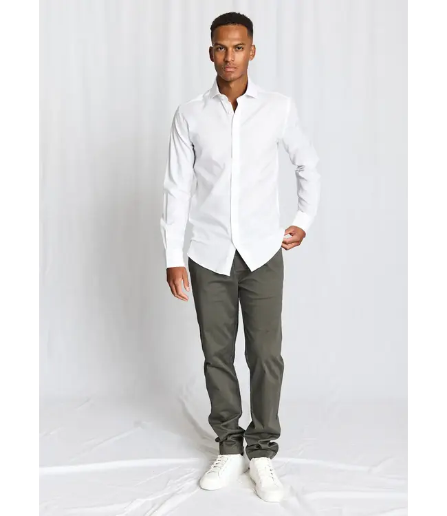 Slim Fit White Oxford Albin Shirt