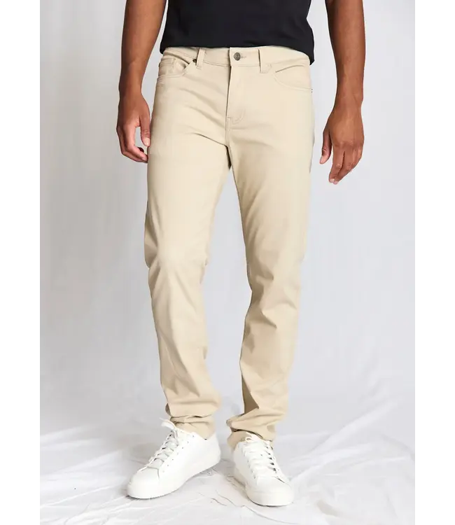 Modern Fit Beige Pietro 5 Pocket Pants