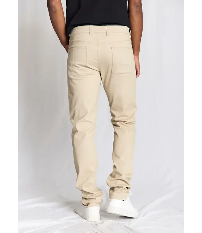 Modern Fit Beige Pietro 5 Pocket Pants