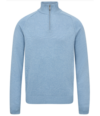 BRUUN & STENGADE Light Blue Ilario 1/4 Zip Sweater