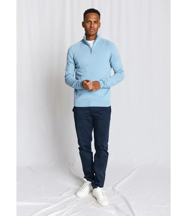 Light Blue Ilario 1/4 Zip Sweater