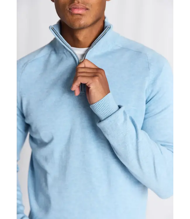 Light Blue Ilario 1/4 Zip Sweater