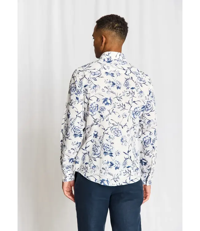 Modern Fit White Floral Mengel Shirt