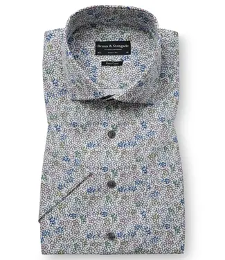 BRUUN & STENGADE Modern Fit Daisy Print Luka Shirt