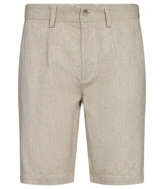 BRUUN & STENGADE Modern Fit Beige/White Striped Darion Shorts