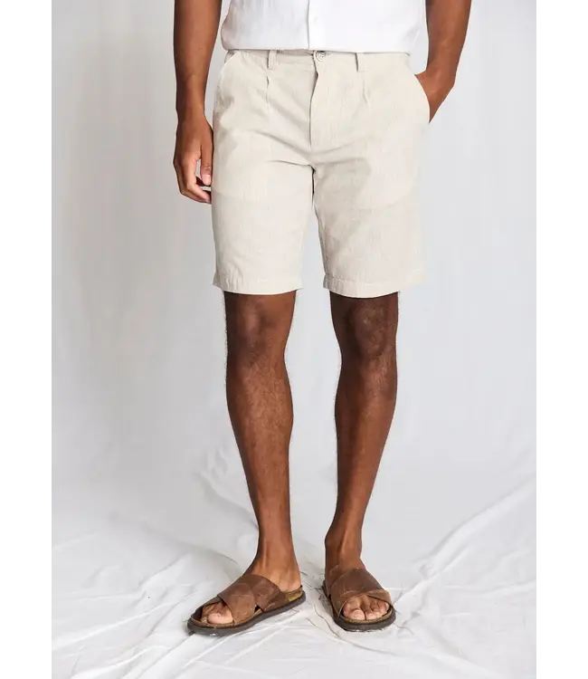 Modern Fit Beige/White Striped Darion Shorts