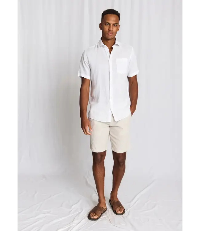 Modern Fit Beige/White Striped Darion Shorts