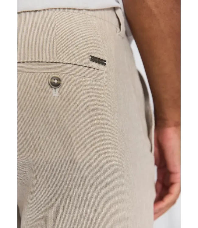 Modern Fit Beige/White Striped Darion Shorts