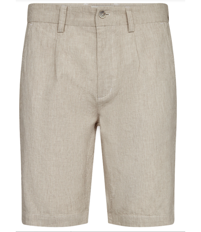Modern Fit Beige/White Striped Darion Shorts