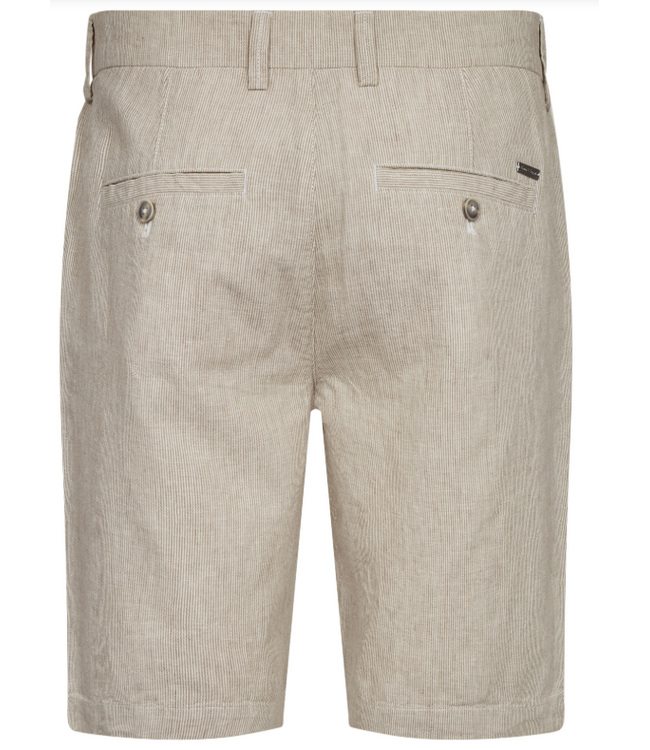 Modern Fit Beige/White Striped Darion Shorts