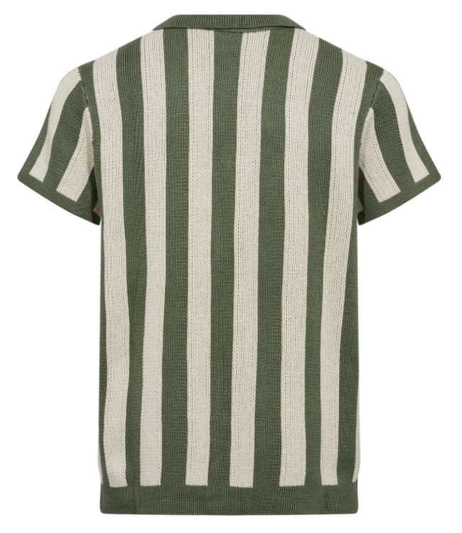 Green White Romeo Full Button Knit
