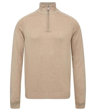 BRUUN & STENGADE Beige Ilario 1/4 Zip Sweater