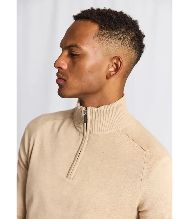 Beige Ilario 1/4 Zip Sweater