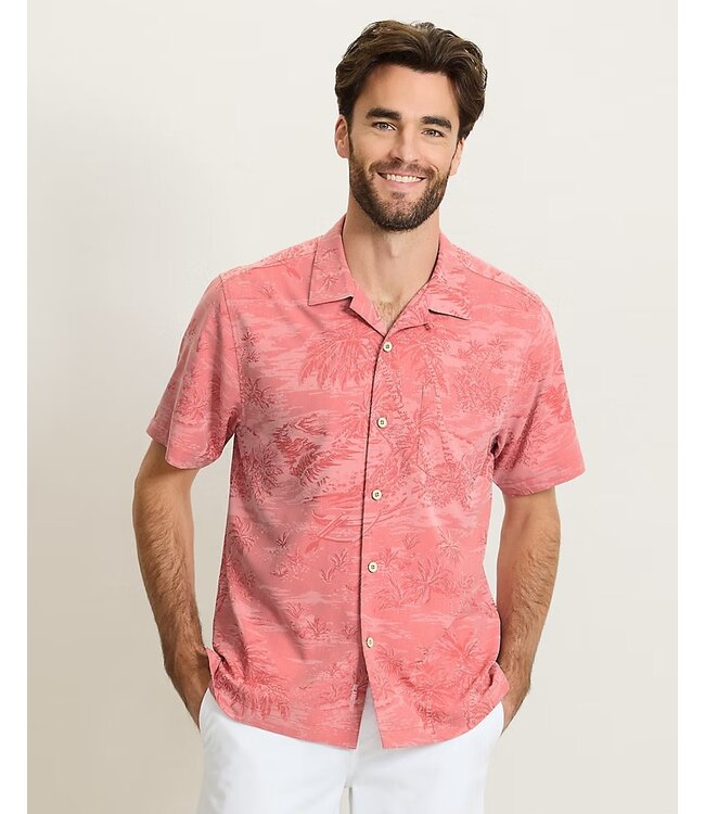 Classic Fit Red Suns Coastal Ease Palm Shirt